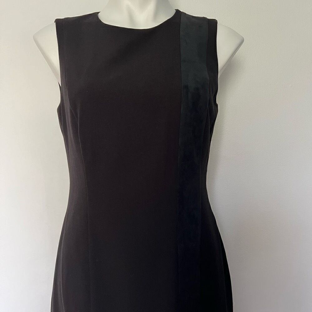 Calvin Klein Little Black Dress Sleeveless suede trim